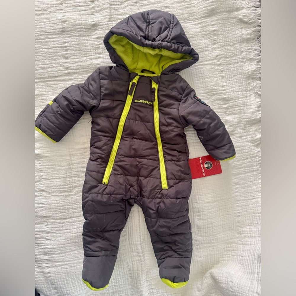 Weatherproof Infant Snowsuit with Neon Accents